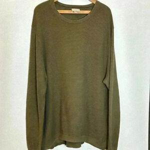 Bench Men's XL Long Sleeve Shirt  Fall Hike Warm Layer Cozy Olive Green Henley